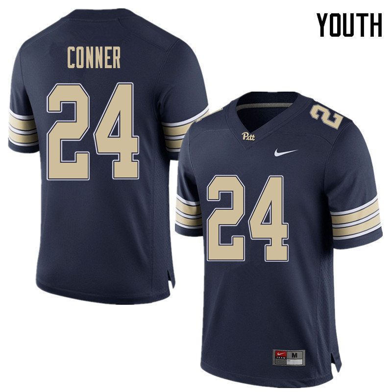 Youth #24 James Conner Pittsburgh Panthers College Football Jerseys Sale-Home Blue